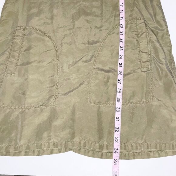 Theory Silk sleeveless Shift Dress Wandu 12 army green pockets - Picture 9 of 11